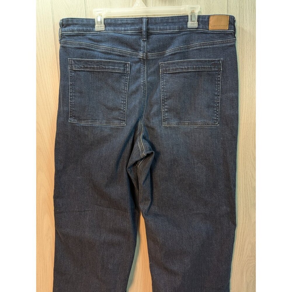 American Eagle Jeans Women 20 Super High-Rise Baggy Wide Leg Blue Dark Wash - Picture 5 of 12